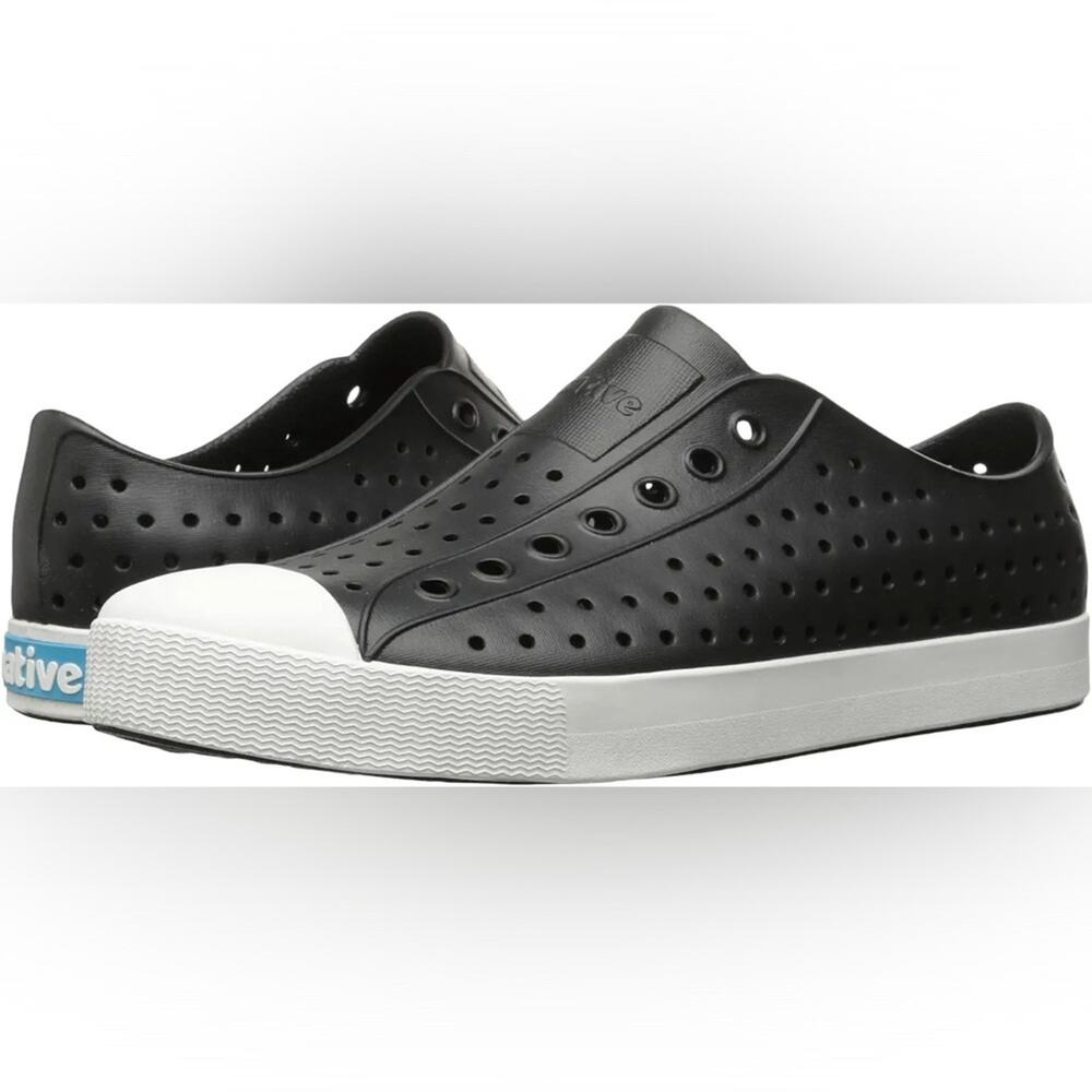 Native Shoes Jefferson Slip-On Sneakers Men’s Size 10 Black White Rubber
